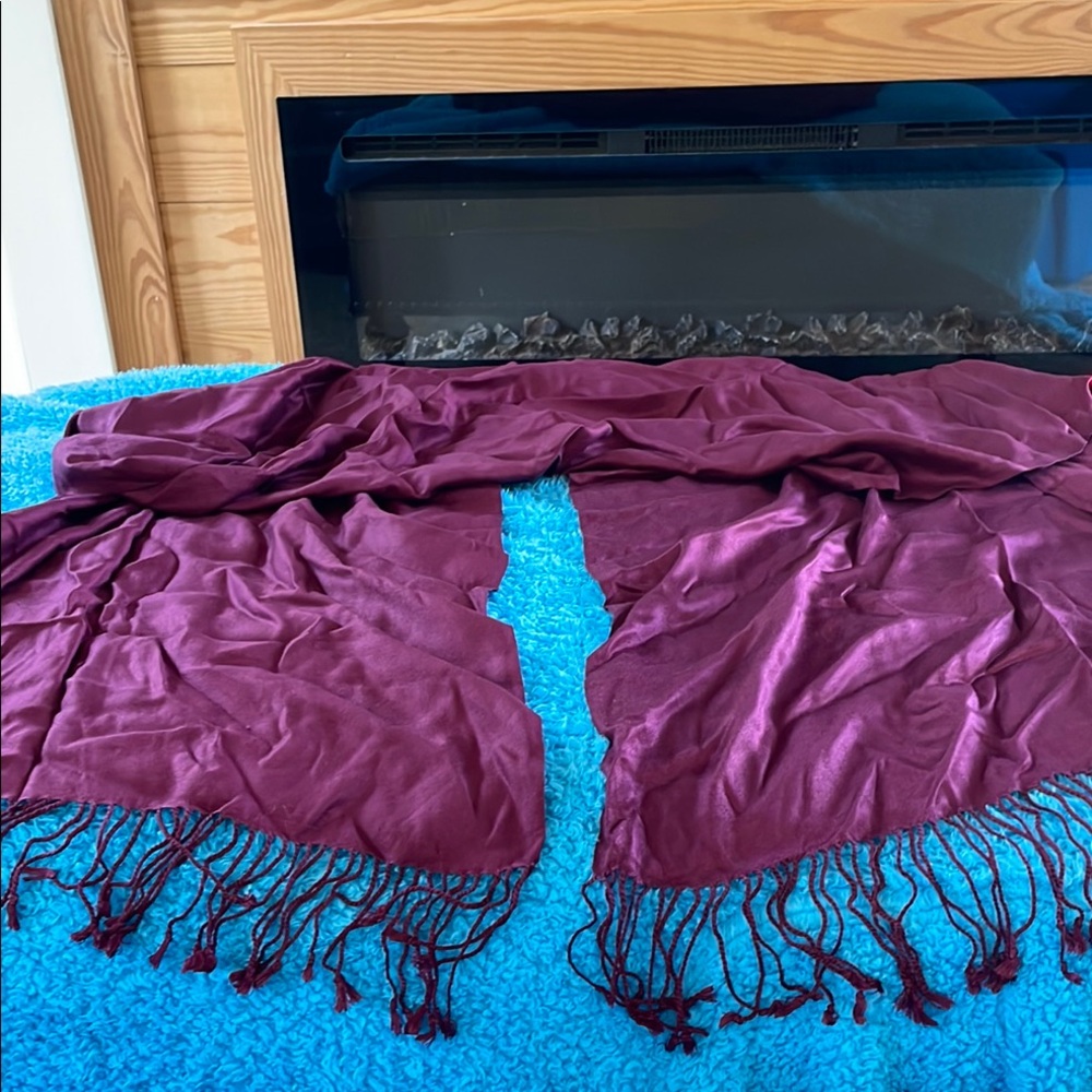 Elegant Purple Wrap with Fringe